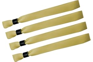 WRISTRENYI 100 Pack Wrist Bands|Gold Wristbands for Events|Wristbands for Concerts Festival Admission Party|13.78” x 0.59”