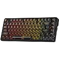 Redragon K649 PRO 78% Wireless Gasket RGB Gaming Keyboard, 3-Modes 82 Keys Full-Transparent Mechanical Keyboard w/Hot-Swap Socket, Noise Dampening Layer x 5, Translucent Custom Switch
