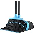 Broom and Dustpan Set,Broom and Dustpan Set for Home,52’’ Long Handle Broom with Dustpan Combo Set,Standing Broom and Dust Pan Set Heavy Duty,Dust Pan and Broom Combo for Kitchen Office Lobby Floor