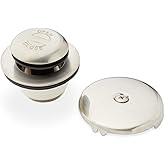 Signature Hardware 446707 Pop-Up Drain with Overflow Cover for Alcove Tub - Brushed Nickel