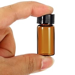 PATIKIL 5mL Glass Vials with Screw Caps, 16Pcs