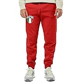 Italy Crest - Forza Italia National Soccer Cup Unisex Drawstring Fleece Jogger Pants (Large, Red)
