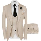 Wangyue Mens Suit 3 Piece Slim Fit Suits for Men Wedding Prom Tuxedo Formal Business