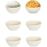 Mini Banneton Basket,6 Pcs 5 Inch Small Sourdough Banneton Bread Proofing Basket Set Round Proofing Bowl for Sourdough Loaf Pans Bread Baking Supplies (Beige)