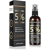 5% Minoxidil Hair & Beard Growth Spray with Biotin for Men & Women, Hair Regrowth Serum for Hair Loss & Thinning, for Stronge