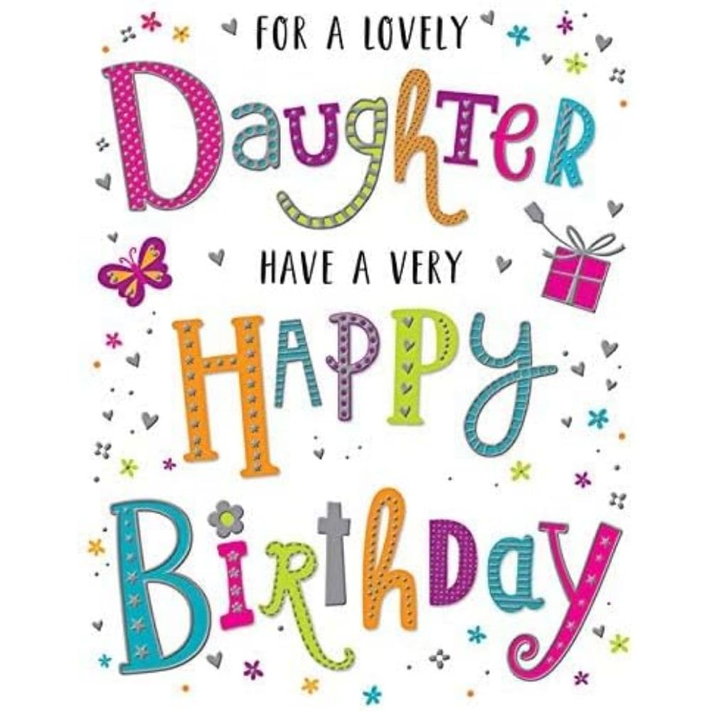 Piccadilly Greetings Regal Publishing Modern Birthday Card Daughter - 8 x 6 inches, White