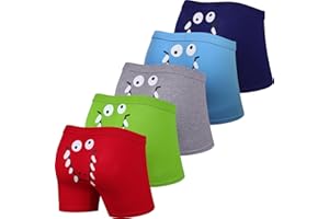 CONKEND Boys Boxer Briefs,Cotton Toddler Underwear Breathable Mesh Performance Sport Big Boy Boxer Briefs with Fly 5Pack