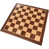 Chronos Chess Board with Inlaid Walnut Wood, Small 11 x 11 Inch, Board Only