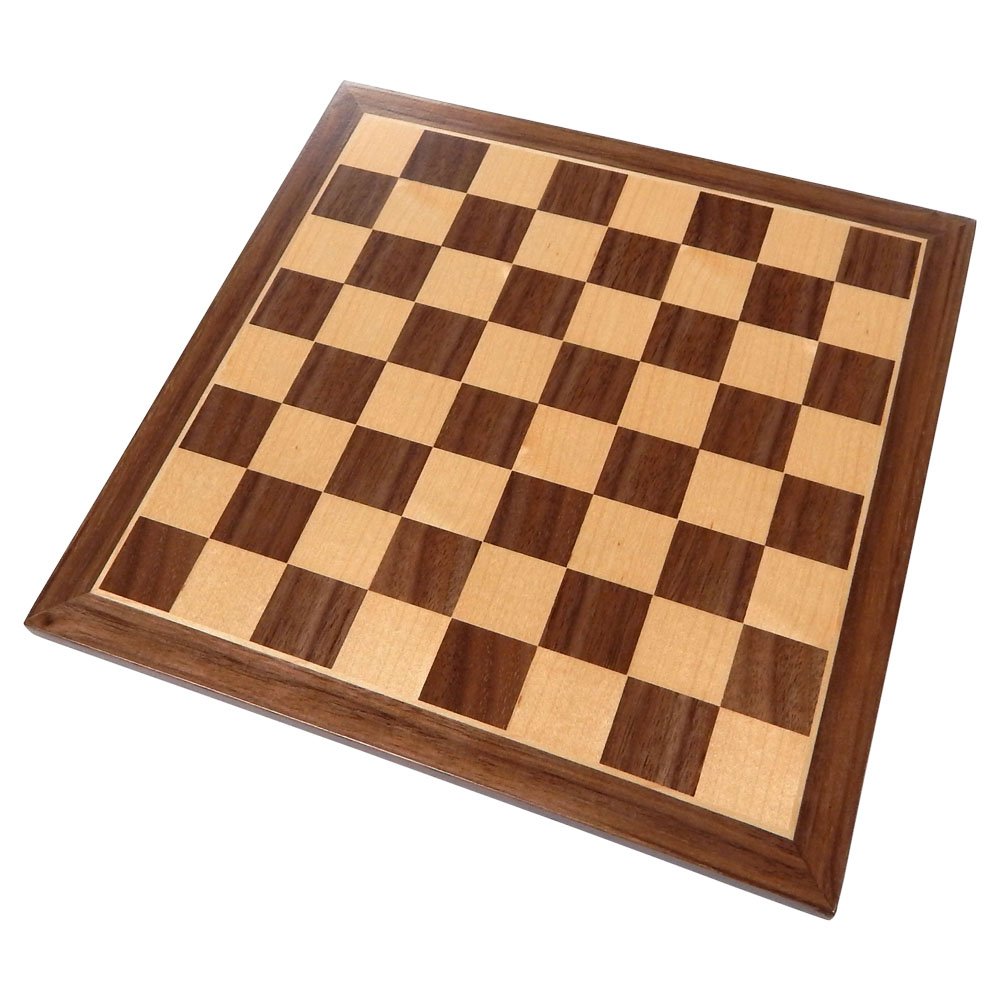 Photo 1 of Chronos Chess Board with Inlaid Walnut Wood, Small 11 x 11 Inch, Board Only