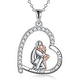 YAFEINI S925 Sterling Silver Father Daughter Heart Pendant Necklace from Dad Father I Love You Forever Jewelry Gift