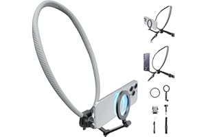 PGYTECH CapLock Magnetic Neck Mount, Adjustable Chest Strap, 25.59" Extra Large Neck Phone Holder for iPhone 17/16/15 Seires & Android, Hands Free POV Mount for DJI, GoPro and Insta360 Action Camera