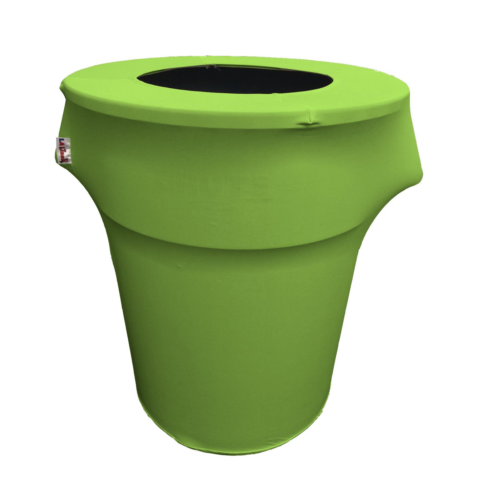 LA Linen Stretch Spandex Trash Can Cover 44-Gallon Round,Lime, Microfiber Polyester, 66 x 81.28 x 0.05 cm