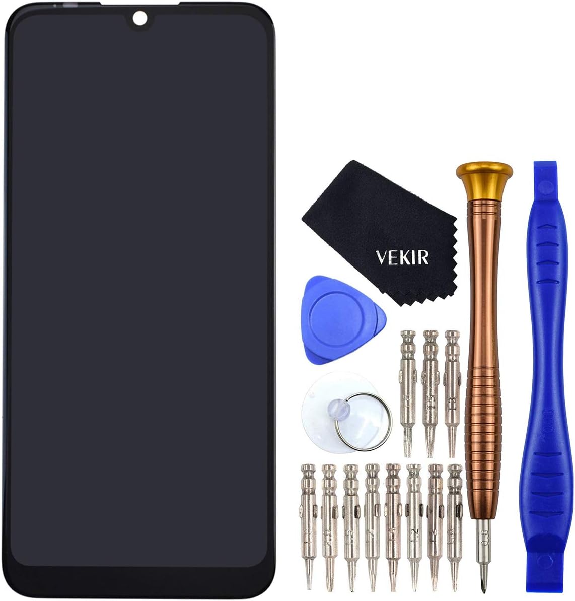 VEKIR E6s LCD Display Touch Digitizer Glass Screen Assembly replacement kit for Motorola Moto E6 Plus black