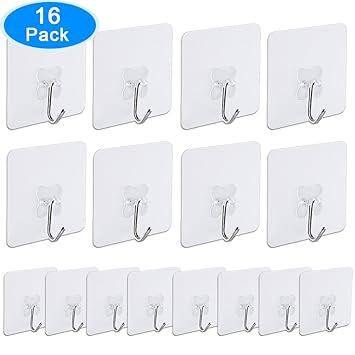 Adhesive Hooks Austor 16 Pack Adhesive Wall Hooks Nail Free Heavy
