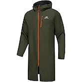 NORDIC OUTLAND Rain Jacket Men,Waterproof Breathable Long Raincoat with Hood Mesh Lining,Windbreaker for outdoor activities