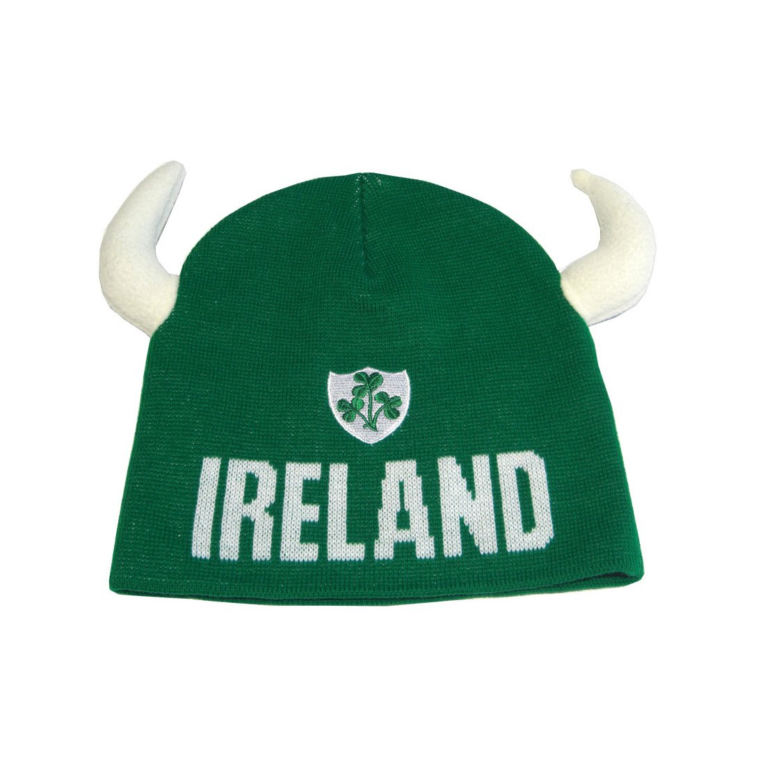 Green Ireland Knit Hat With Horns