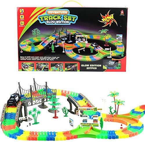 Montez Kids Fun Glowing Track LED Light Racing Game Pack (Multicolour)Pack of 257 Pcs