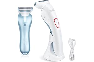 BEFFKKIP Electric Shaver for Women Electric Razor for Women Portable Lady Razors Bikini Legs Underarm Public Hairs Rechargeable Trimmer with Detachable Head Cordless Wet Dry Use Painless IPX7 Waterproof