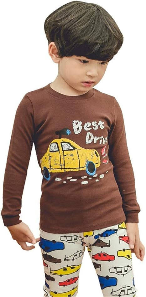 Amazon Co Jp 子供用長袖パジャマ 男の子綿の下着セット子供の秋と冬のパジャマベビーコットン服ロングパンツホーム服 丈夫で快適 Color Picture Color Size 130cm ホーム キッチン