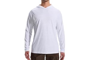 LOOGU Men's UPF 50+ Sun Protection Hoodie Shirt Long Sleeve Rash Guard SPF T-Shirts for Fishing Hiking