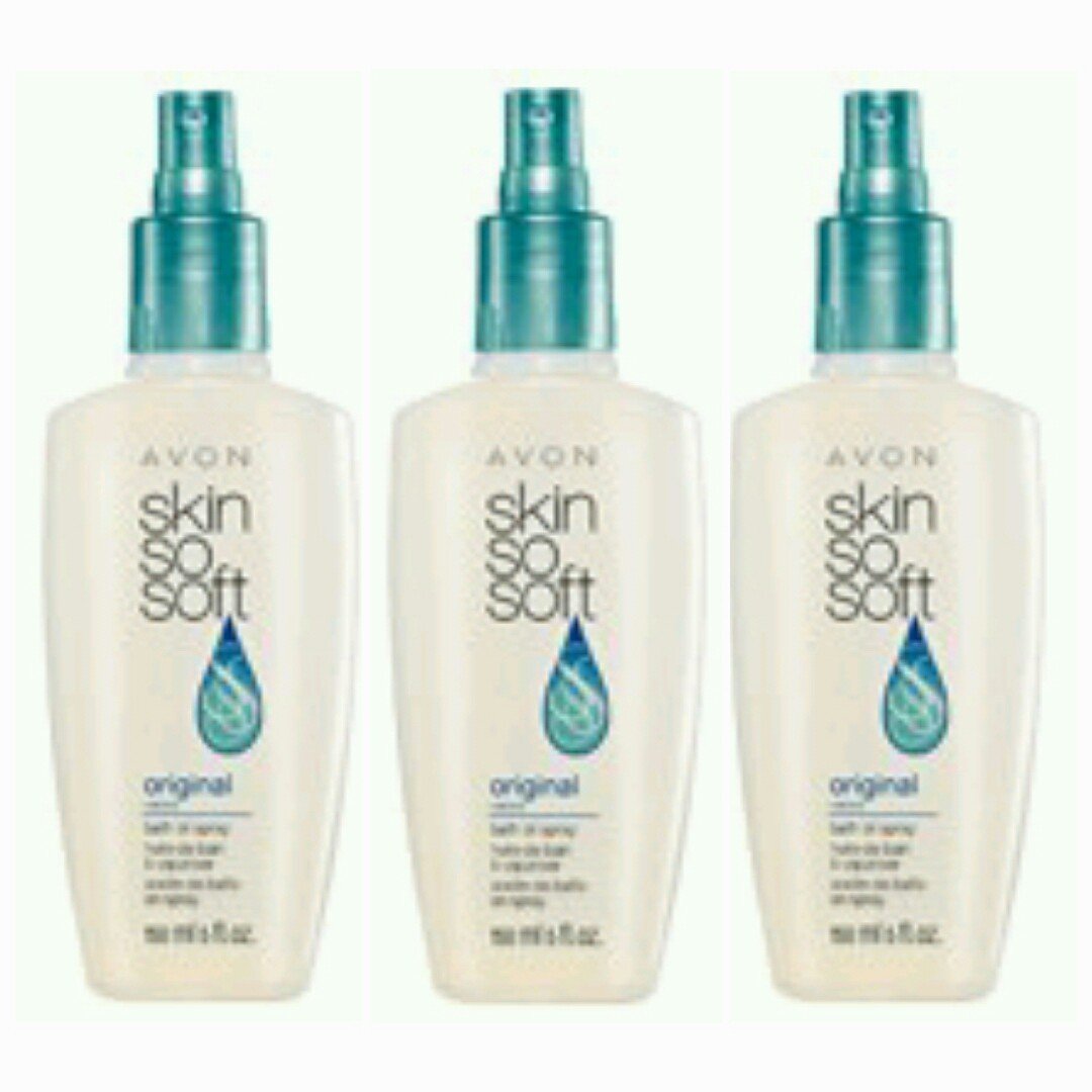 Lot of 3 Avon Skin So Soft SSS Bath Oil Original Scent with Pump