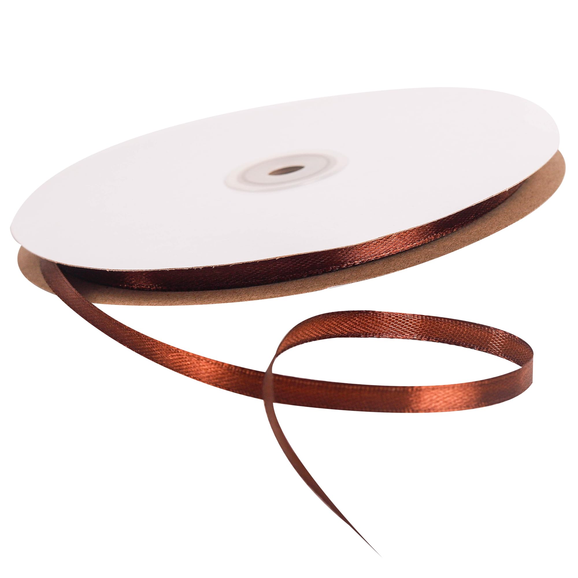 6mm Coffee Ribbon for Gift Wrapping 91M,Coffee Satin Ribbon Fabric 6mm Wrapping String for Crafting Hair Bow Christmas Cake Wedding Party Balloon Car Ribbon Decoration