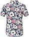 Hawaiian Shirt for Men, Summer Shirts for Men, Tropical Shirts Mens Short Sleeve Floral Casual Button Down (X-Large, White Pink)