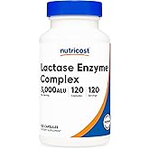 Nutricost Lactase Enzyme Complex 3,000 FCC ALU, 120 Vegetarian Capsules - Non-GMO, Gluten Free, 120 Servings