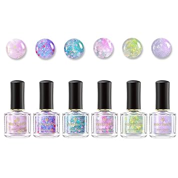 Amazon Born Pretty ホログラム入りマニキュア6色セット オーロラ Amazon Born Pretty ホログラム入りマニキュア6色セット オーロラ