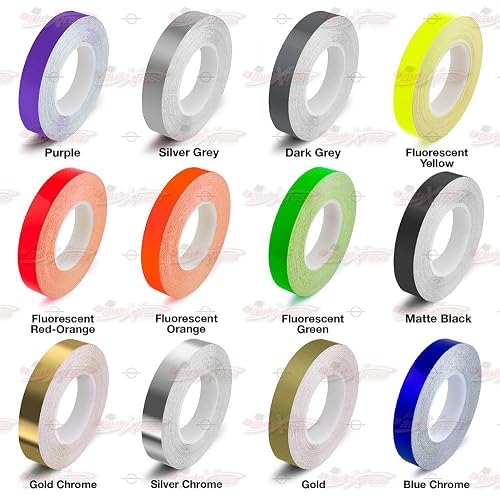 Self-Adhesive Pin Stripe Tape - 32ft Roll, Vinyl Decal For Cars, Motorcycles, Customizing, Various Colors & Widths