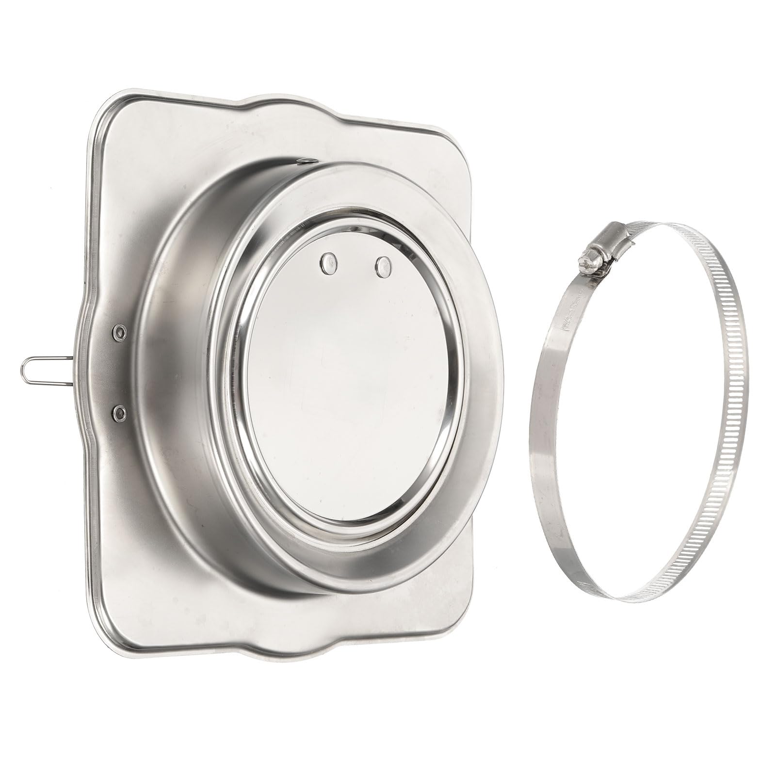 PATIKIL 6" Backdraft Damper with Ducting Hose Clamp, 1 Set Stainless Steel Flexible Airflow Insert Backflow Preventer Draft Blocker for Kitchen Bathrooms