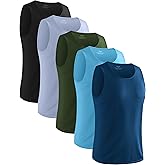 HovSiyla 5 Pack Mens Running Sport Tank Tops Dry Fit Gym Wicking Athletic Mesh Breathable Cool Workout Sleeveless Shirts