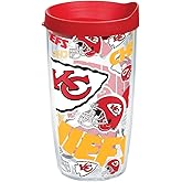 Tervis Made in USA Double Walled NFL Kansas City Chiefs Insulated Tumbler Cup Keeps Drinks Cold & Hot, 16oz, All Over
