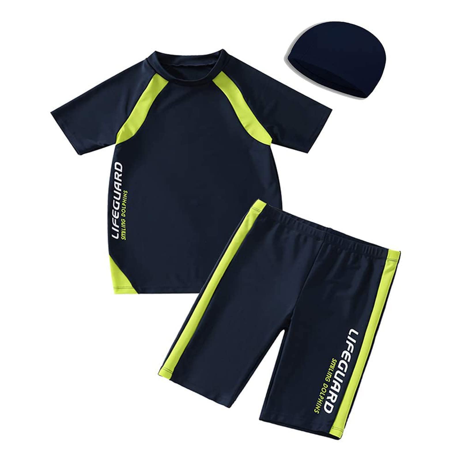 Photo 1 of Boys Swimsuits Short Sleeve UPF 50+ Sun Protection Rash Guard 2 Piece Kids Bathing Suit 11-12y Years Navy