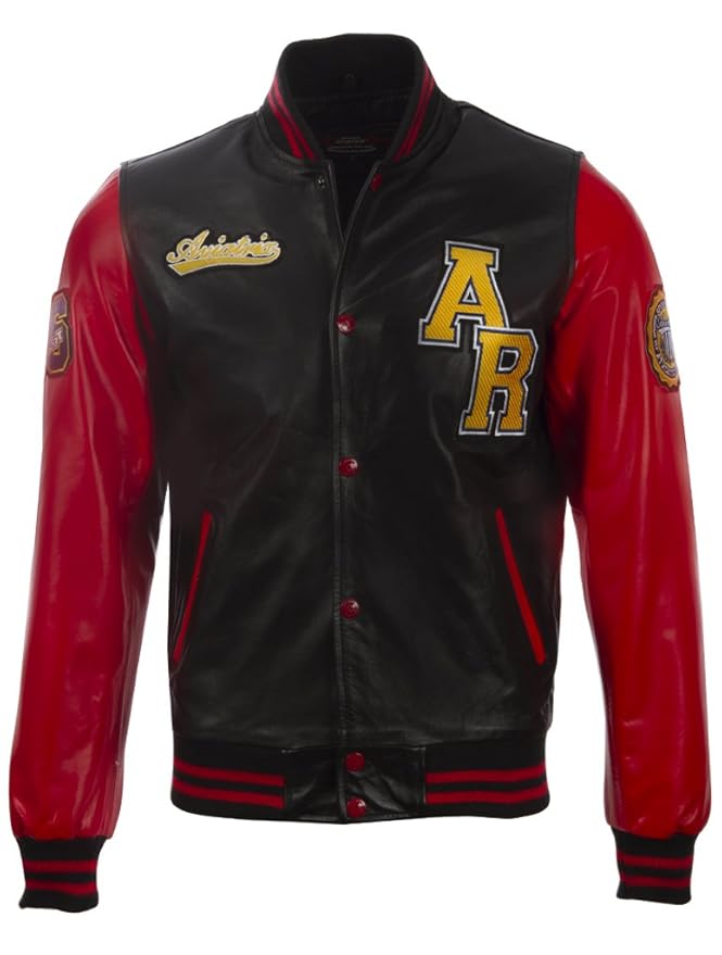 Aviatrix Herren echtes Leder Letterman Baseball-Jacke (VZH7)