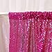 QueenDream 6ftx6ft Fuchsia Sequin Backdrop Sparkly Photography Backdrop for Wedding