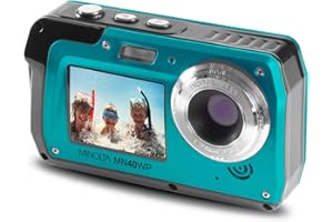 Minolta MN40WP 48MP Waterproof Digital Camera – Dual LCD Screens, 2.7K QHD Video, 16x Digital Zoom, Anti-Shake, Face Detection, 10ft Waterproof (Blue​)