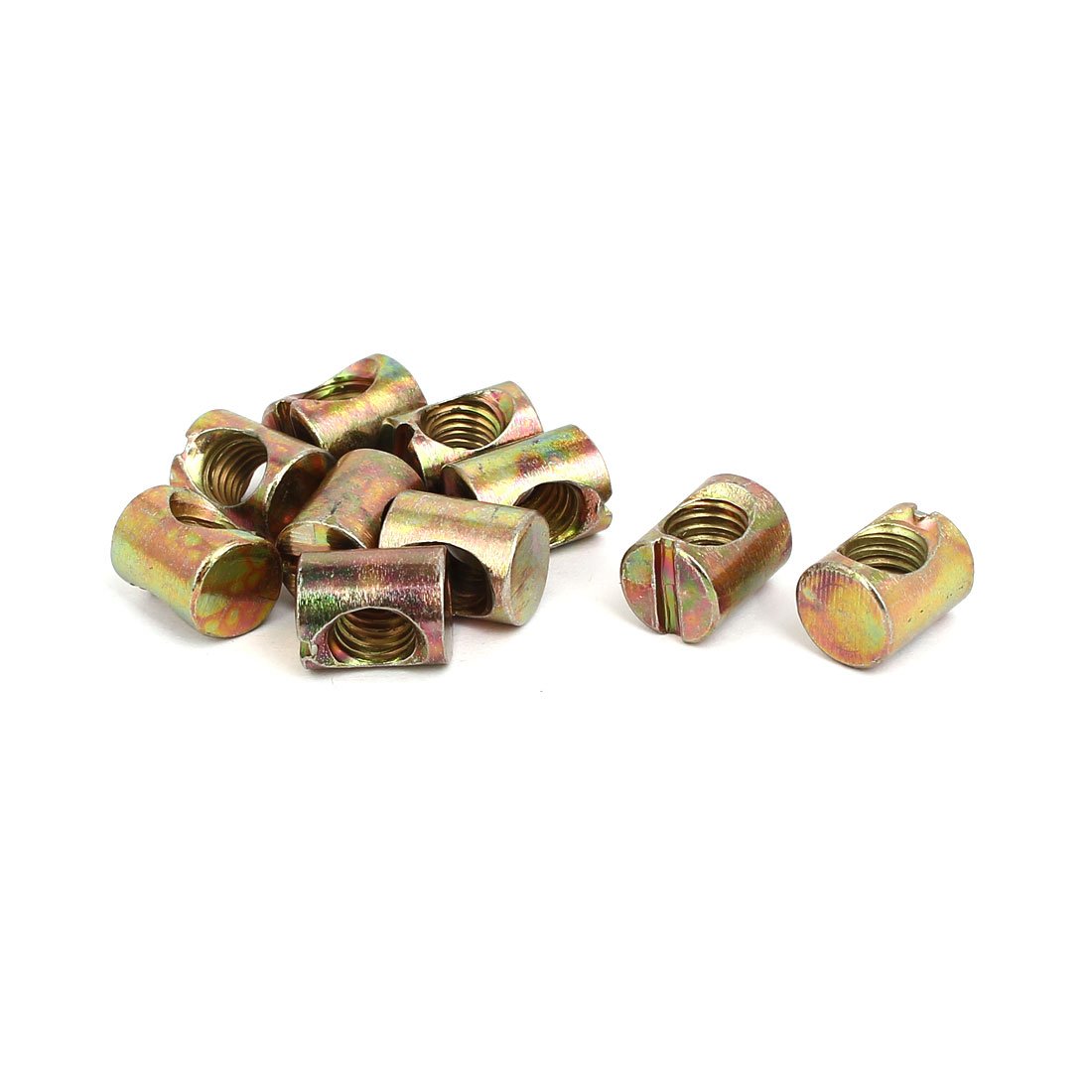 Sourcingmap 10pcs M8x15mm Bolt Cross Dowel Slotted Furniture Nut for Beds Chairs