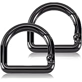 HINZIC 2pcs D Ring Spring Key Hooks Keyring Clip Buckles Clasp Clamps for Belt Backpacks Handbag Purse Strap