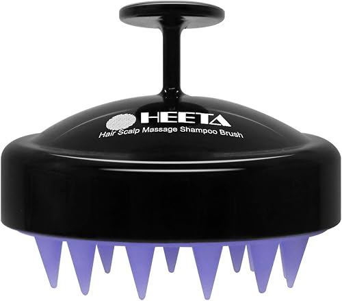HEETA Scalp Massager Hair Growth Scrubber for Dandruff Removal Hair Care | Silicone Head Massager Relaxing, Shampoo Brush Cleansing Exfoliating for All Hair Type, Easy-Grip, Bath Shower Accessories