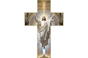 Jesus Christ Cross For Wall, Wooden Jesus Vintage Home Decor - Cross Wall Decor | Handmade Antique Religious Home Ornaments F