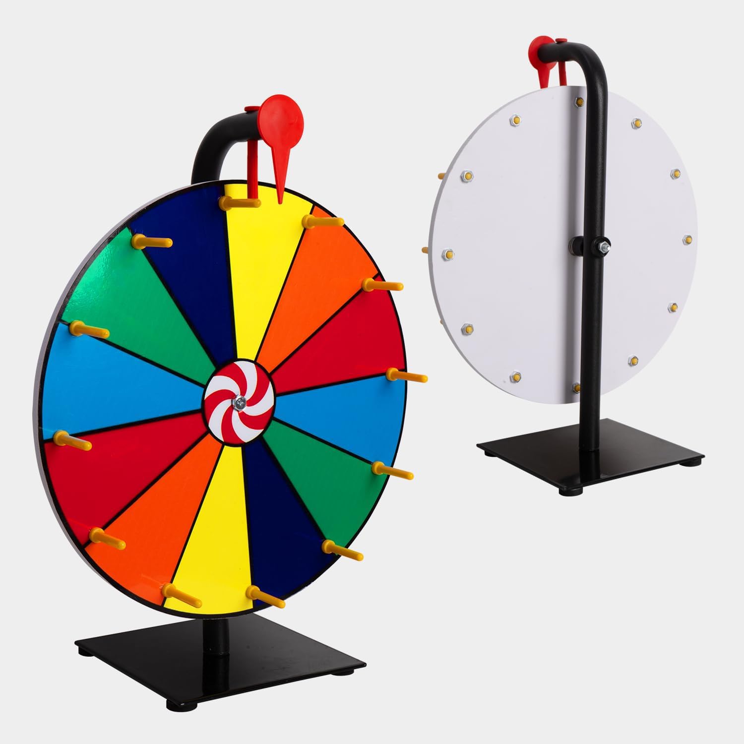 Tcatec Spinning Prize Wheel 12 Inch Tabletop Roulette Spinner 12 Slots with Dry Erase Markers and Eraser Fortune Spinning Prize Wheel for Party Events Trade Show Carnival Pub Fortune Game