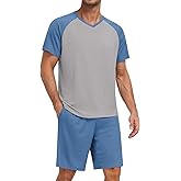 Feiersi Mens Pajama Set Summer Soft Short Sleeve Pjs Sets Lightweight Quick Dry Comfy Loungewear Sets With Pockets