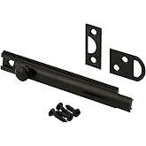 Prime-Line U 11448 Surface Bolt, 4 In., Solid Brass, Matte Black Finish (Single Pack)