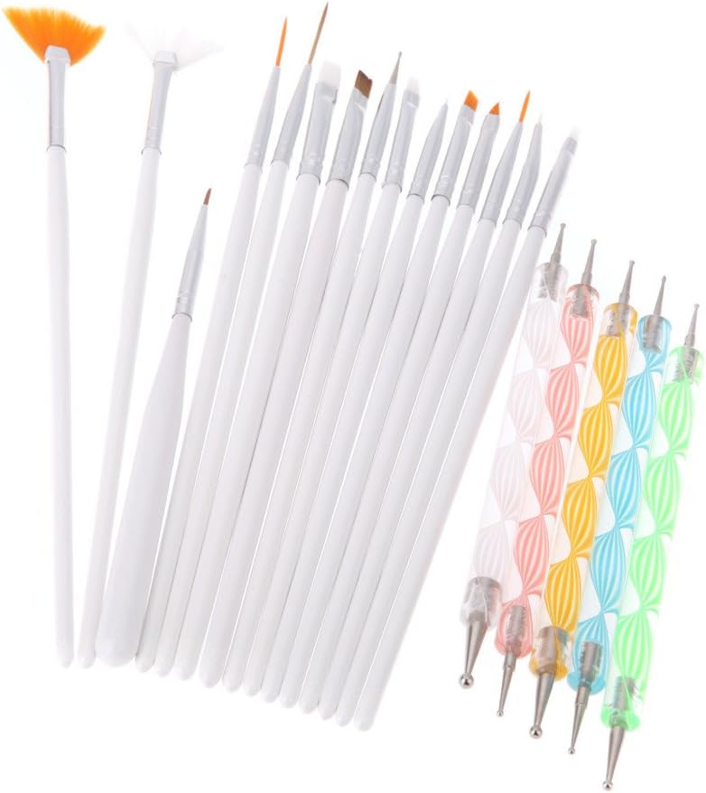 Yimart 20PCS Nail Art Design Dotting Painting Drawing Polish Brush Pen Tools