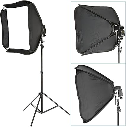 Neewer® - Kit de softbox profesional portátil de 60 x 60 cm + soporte de luz