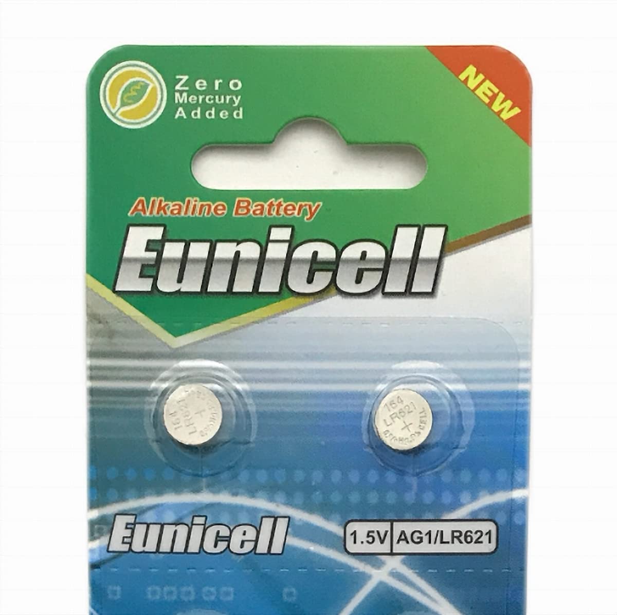 Eunicell AG1 Alkaline 1.5 V Button Cell Battery - Blister Pack of 2
