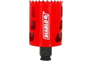 Diablo Bi-Metal Hole Saw with Variable Tooth Design for Wood, Metal and Plastic - Fits with Snap-Lock Plus Mandrel System - 2" Diameter, 2-3/8" Length - DHS2000