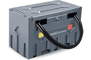 TECSPACE Portable 52 Gallon Fuel Tank with Pump for Diesel,Portable Fuel Tank with 12V Electric Fuel Transfer Pump and 15ft Rubber Hose,10.6GPM Flow Rate,Diesel Fuel Transfer Tank for Easy Transportation (Gray)