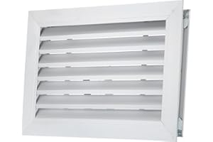 Door Air Vent Cover, 16 x 10 Inch, Aluminum Grille Ventilation Cover, Louvered with Mounting Screws, for Cabinet Wardrobe Doo